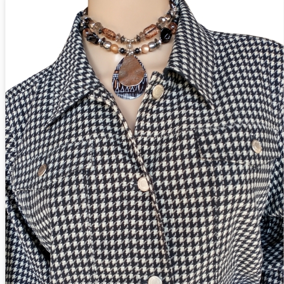 Country Wear Casuals Black & White Tweed Waist Length Jacket With Elbow … - Picture 8 of 11